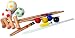 Produktbild dobar 30476 - Buntes 2 Spiel-Set - Croquet Plus Fußball - 4 x Schlägern, Holzbällen, Mini-Fußbällen mit Luftpumpe, 10 Tore, 2 Holzpfosten
