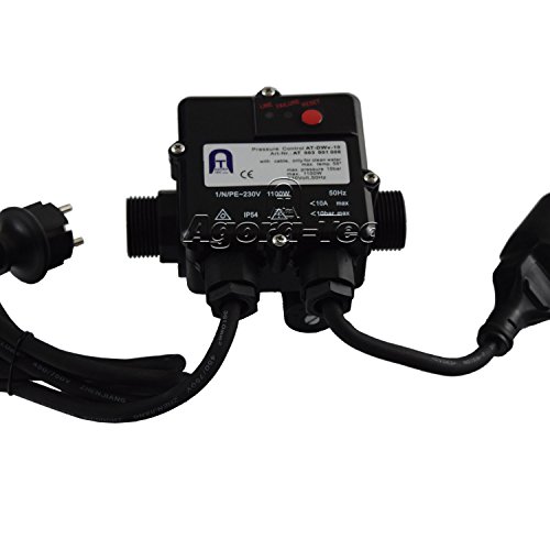 Agora-Tec Pumpen Druckschalter AT-DWv-10 verkabelt zur Pumpensteuerung für Kreisel-, Tauch- Tiefbrunnenpumpen mit Betriebsdruck von 10 bar, AT 003 001 006 - 2