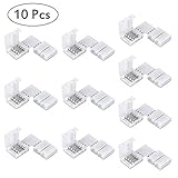 hochbeet eckverbinder metall Geeignet für 10 mm breite 4-polige 5050 RGB LED Streifen mit 4 Kupferkontakten an der Schnittlinie, im Set 10 L-Form und 20 Schnellverbinder.