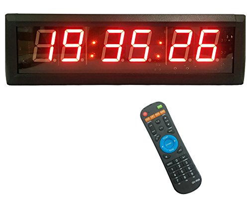 ganxin 5,8 cm Hohe 6 Ziffern LED Wanduhr, mit Countdown/Up Digital Timer, 12/24-Stunden Real Time Uhr, Stoppuhr von Fernbedienung - 4
