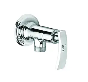 TNL QURA Angle Cock Angle Valve Stop Cock Angular Stop Cock Quarter Turn Brass Bib Cock Pure Brass Angle Type for wash Basin Angle Tap(Chrome Finish)