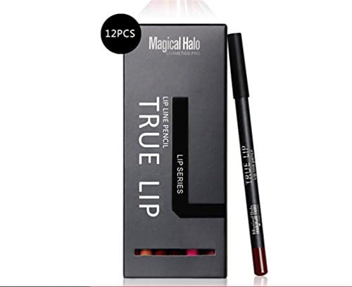 Magical Halo 12pcs/lot 12Color Non-dizzy Lipliner Pencil Waterproof Long-lasting Contour Lip Liner Soft Texture Red/Nude Makeup