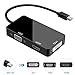 Produktbild Thunderbolt Adapter [1080p], 3 in 1 Mini-Displayport-Konverter, Thunderbolt zu HDMI / VGA / DVI-Video-Konverter, für Apple Macbook, MacBook Pro, iMac, MacBook Air, Mac Mini, Oberfläche pro 1 2 3 4, Thinkpad Carbon X1 Series
