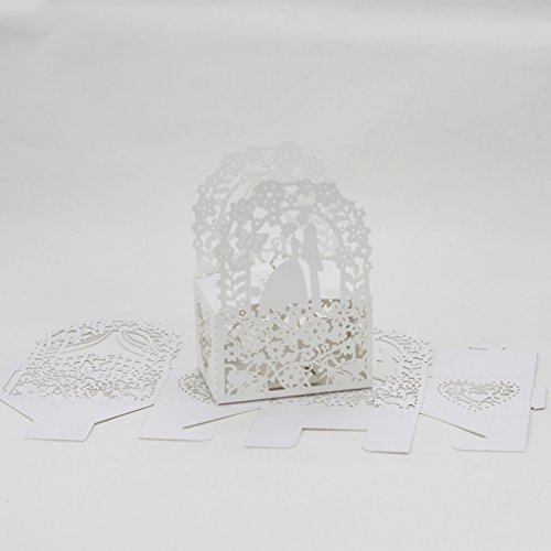 50pcs Lieben Herz Für Band Geschenk Boxen Schachtel Verpackung Hochzeit Partei Dekor – Weiß, L - 3