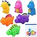 Produktbild Keriber Floating Bath Squirt Toys Gummi Floating Dinosaurier Baby Badespielzeug mit Bad Sucker Mesh Aufbewahrungstasche für Baby oder Kinder, 7 Pack