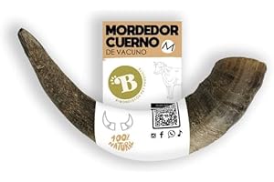 BIMORDISCOS PET PRODUCTS BIMORDISCOS Cuerno de Vaca/Toro Natural para Perros | Mordedor Perro | Huesos para Perros | Juguetes para Perros (M)