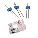 Dise？o delicado: cada aguja doble equipada con 2 agujas puede enhebrarse fácilmente 2 líneas decorativas iguales o diferentes para coser simultáneamente de forma recta o con patrón