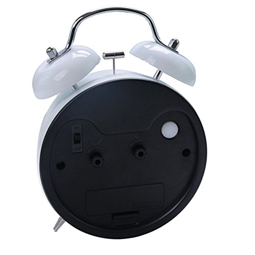 Königswerk Doppelglocken-Wecker mit Nachtlicht, geräuschloser Betrieb, Quarzuhrwerk, analog, Retro-Design, lauter Alarm, 10,2 cm – grün - 3