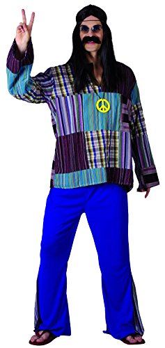 Rire et Confetti Fichip011 - Costume per Travestimento da Hippie, da Uomo, Taglia XL