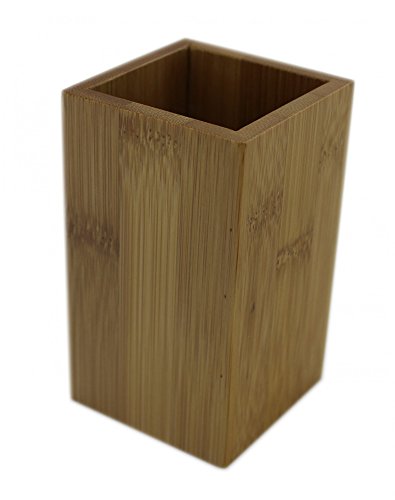 Zahnputzbecher Set eckig aus Bambus Holz braun – 2er Set für Paare im schönen Design - 6