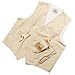 VS1016-S Beige Pattern Vest Necktie Cufflinks Bowtie Hanky Mens Gifts By Y&G