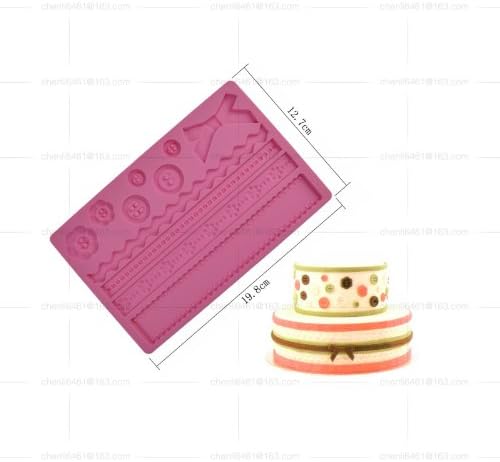 Lace Flower Silicone Mold Fondant Cake Decoration Baking Tool Mould (Bowknot button & lace)