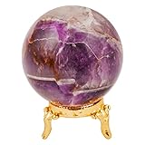 Jagparova Amethyst Crystal - Gemstone Ball - Crystals And Gemstones - Rock Crystal Ball - Gem Sphere Ball - Wiccan Altar Table - Witchy Office Decor - Spiritual Gemstones