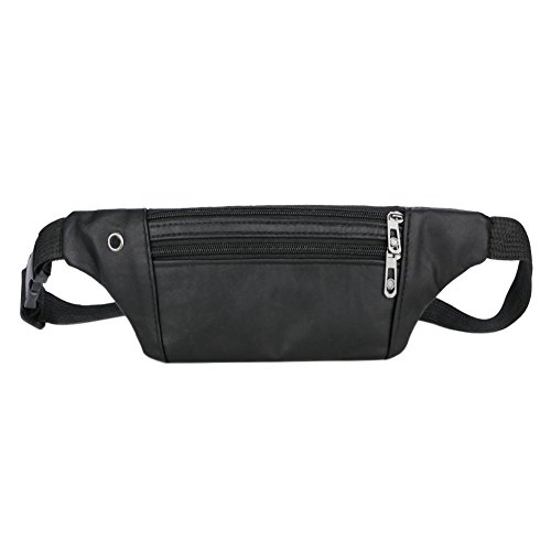 Preisvergleich Produktbild Domybest Klassische Männer Hüfttaschen PU-Leder Umhängetaschen Reißverschluss Handtasche (Schwarz)