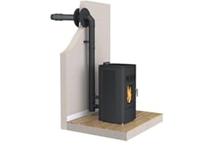 INTERSTOVES Kit conduit Ventouse ou sortie façade pour Poêle à granulés - Noir Mat
