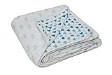 Lässig Cozy Blanket XL (120x120cm) Krabbel- und Spieldecke Schmusedecke aus 100% Musin Baumwolle, ist atmungsaktiv weich kuschelig und flauschig, Little King & Queen boys