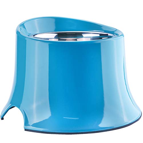 Super Design Comedero Elevado con Cuenco INOX extraíble y Soporte de melamina Duradera, Cuenco Elevado para Perros alimentador Elevado para Comer Relajado