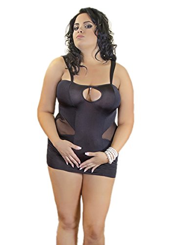 Preisvergleich Produktbild Andalea Damen Baby Doll Schwarz Schwarz Gr. XXX-Large, Schwarz - Schwarz