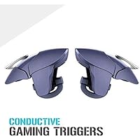 BOKA® Super Sensitive Touch Screen Pubg Metal Triggers with L1 RI Shooting Aim Button Controller Gamepad Joystick for All Smartphones - (Sea Blue)