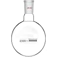 FZN Borosilicate Glass Round Bottom Boiling Flask with Inter Changeable Joint. 2000 ML Capacity. Distillation Flask