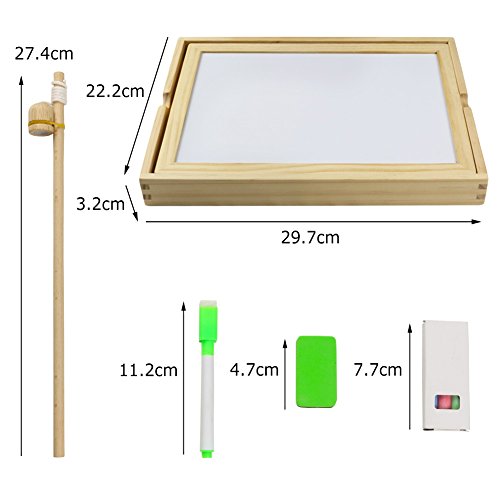 Magnetic Wooden Jigsaw Puzzles, 3 in 1 Beach Dress Up, Magnetic Fishing Game, Drawing Writing Board for Children 3 4 5 6 Years Old