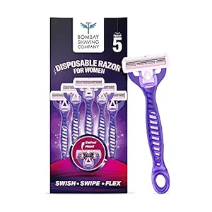 Bombay Shaving Company Hair Removal Razor for Women (Pack of 5) | Safe and Hygienic | Experience close and irritation-free shaves | Aloe Vera and Vitamin E