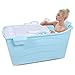 Produktbild Badewannen ohne Belüftung Faltbadewanne erweiterte Erwachsene Kindergroßbadewanne aus Kunststoff Babyschwimmbecken (Color : Blue, Size : 120 * 68 * 43cm)