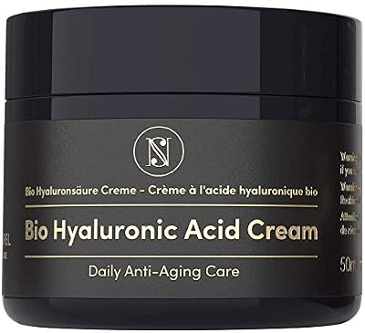 SatinNaturel OFFRE DE LANCEMENT Crème Hydratante Visage Bio à L'Acide Hyaluronique Vegan 50ml - Soin Visage Hautement Concentré Anti-Âge - Cosmétique Naturel Halal - Crème Anti Rides Fabriquée en Allemagne