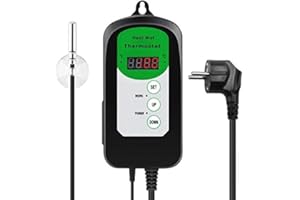 RIOGOO Digitaler Heizmattenthermostatregler für Samenkeimung, Reptilien und Brauen 68-108 ℉