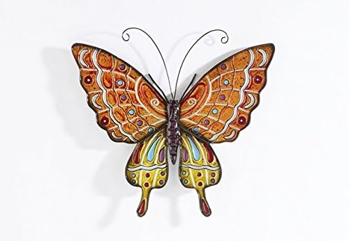 Wall decoration butterfly, 45x40x3 cm, Metal, Multicoloured