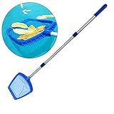 BARRA DE ALUMINIO: la varilla retráctil de este skimmer de piscina está hecha de un marco de aluminio que es un poco más pesado que el plástico pero que puede soportar más peso. El diseño retráctil lo ayuda a ajustar la longitud y facilita su uso.