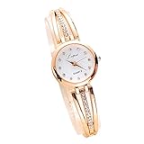 Webla Damen Einfach Design Edelstahl Armbanduhr Quartzuhr Analog mit Batterie (Gold)