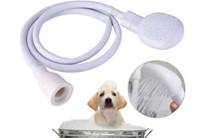 LTXDJ Portable Showerheads for Pet Shower, Single Tap Shower Attachment with Secure Fit Clamp, Multi-Calibre Adaptable Tap Connections, Gentle Water Flow for Cat Puppy and Baby Baths, 1.3 metre Hose