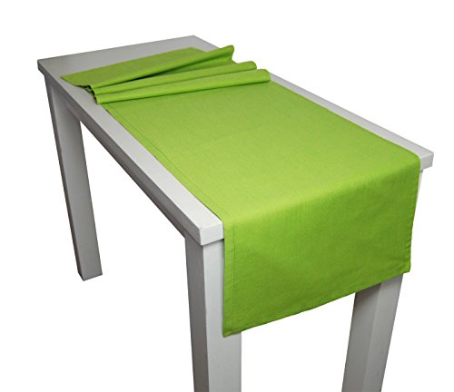 beties Farbenspiel Tischläufer ca. 40x150 cm in interessanter Größen- und Farbauswahl 100% Baumwolle für eine fröhlich Stimmung Uni Farbe (apfelgrün)