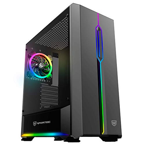 Preisvergleich Produktbild Nfortec Antares Gaming Tower Schwarz RGB (gehärtetes Glas)