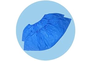 Cubrezapatos, Zapatos Cubrezapatos 200 Piezas, AURMOO CPE Fundas Desechables, Cubrezapatos desechables Antideslizantes e Impermeables (100 Pares, Azul)
