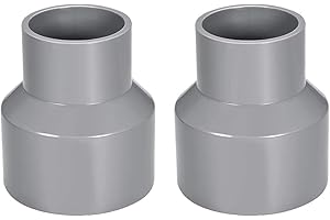 TOP-VIGOR Lot De 2 Raccords Réducteurs PVC DWV 50mm x 75mm Adaptateur De Tuyau Pour Réduction De Diamètre, Connexion Étanche Pour Systèmes D'Eau Potable Et Construction, Gris