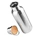 Produktbild Edelstahl Trinkflasche 750ml Bambusdeckel, BPA frei,für Outdoor,Wandern, Sport auslaufsicher