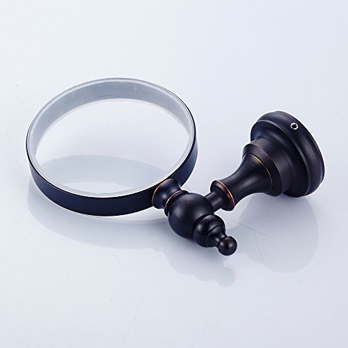 Weare Home Retro Vintage Antik Design Öl Rubbed Bronze Alle Messing Schwarz Toilettenbürstenhalter mit Keramik Becher Wandmontag Wandhalterung Bohren - 4