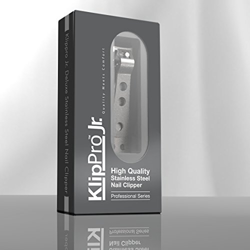 ClipPro (Formerly KlipPro) Fingernail Clipper - Brushed Stainless Steel, Easy Grip Handle, Built-In Nail File, 2.5