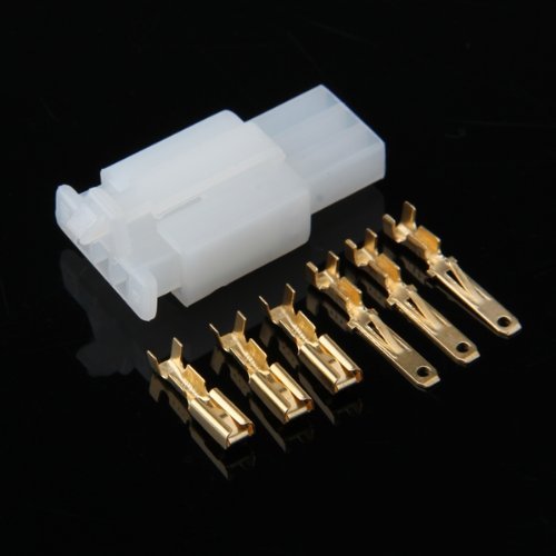 TOOGOO(R) 1 Set 3 polig Stecker Steckverbinder Flachstecker 2.8mm Motorrad Roller Auto - 4