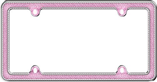 Cruiser Accessories 17536 Chrome/Pink Glitz License Plate Frame