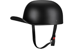 Woljay Vintage Open Face Motorcycle Helmet Retro Baseball Cap Half Helmets Men Women for Scooter Moped Cap Street Cruiser Jet - DOT Certified