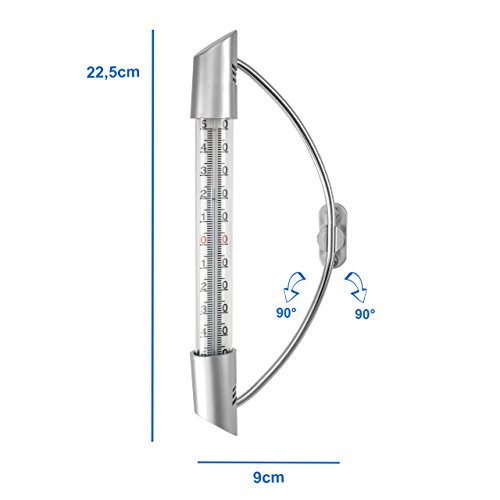Lantelme 6474 Fensterthermometer mit beweglichem Haltearm – Fenster – Außen – Thermometer Analog Temperaturanzeige -45 bis +50 °C - 2