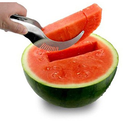 LUFA Watermelon Hobel Cutter Server-Ausstecher Scoop Edelstahl-Werkzeug Utensilien Silber-&26.5*3.5cm - 4