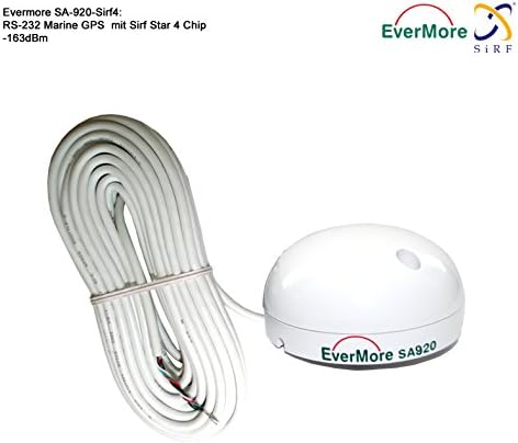 48 channel Marine GPS Receiver Evermore SA-920 with Sirf Star 4 Chip with RS-232 Interface Furuno GP 30/ 31/ 32 FM-2721 1610 1623 1715 GP-7000, LS-4100 1945 FCV 295 GP31 Radio Ocean RO4800… for Boat Ship with Sirf IV Chip - high sensibility -163dBm