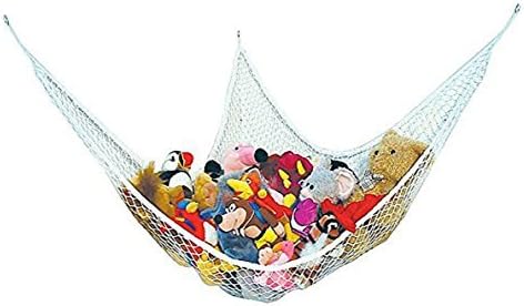 LARGE HAMMOCK FOR SOFT TOY TEDDY KEEP BABY / CHILDRENS BEDROOM TIDY - MESH STORAGE IDEAL FOR NURSERY PLAY - CAN BE USED AS A CORNER HAMMOCK