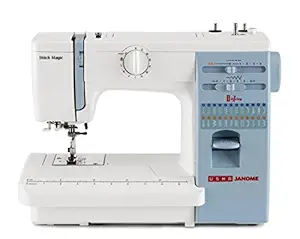 Usha Janome Automatic Stitch Magic 70-Watt Sewing Machine (White And Blue)