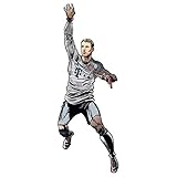 bundesliga logos dxf wiederverwendbar Wandsticker FC Bayern München Comic Spieler Manuel Neuer Torwart Zeichnung Comic Stil Logo Trikot Bundesliga Fußball Sportverein Wall-Art -