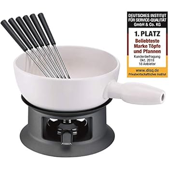 KUHN RIKON Fonduta Campana D'oro A Induzione - Caquelon In Ceramica Bianco 23 Cm Per Fondute Perfette